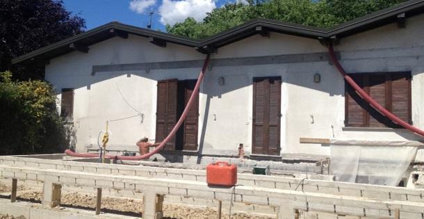 Casa parassita: BLM Domus cantiere, fondazioni